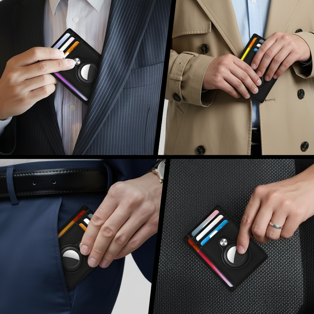 How to choose the perfect minimalist wallet design - slim leather wallet on clean background