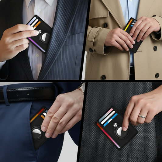 How to choose the perfect minimalist wallet design - slim leather wallet on clean background