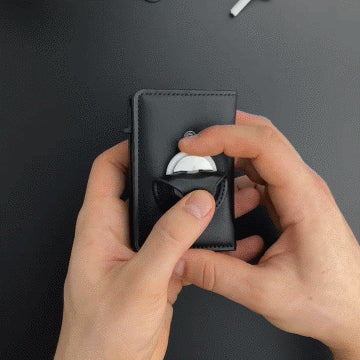 How to put an AirTag in a slim leather wallet - step by step guide for Apple AirTag wallet setup