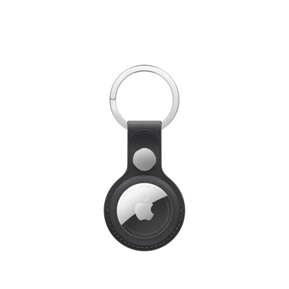Navy blue keychain with silver ring on a white background