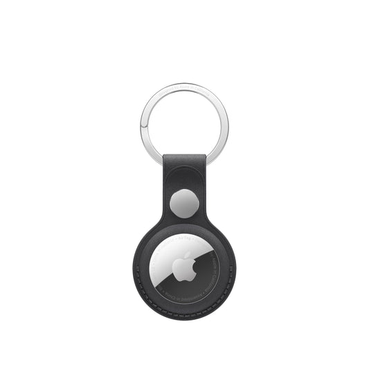 Navy blue keychain with silver ring on a white background